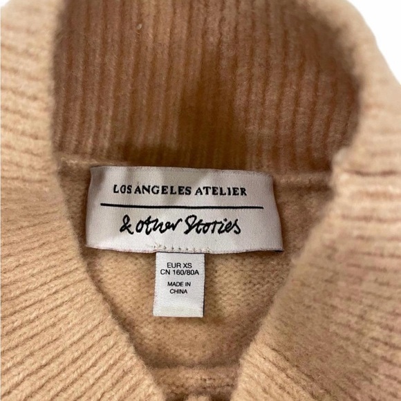Women's & Other Stories Tan Sweater Size XS Soft Mock Neck - Picture 6 of 7